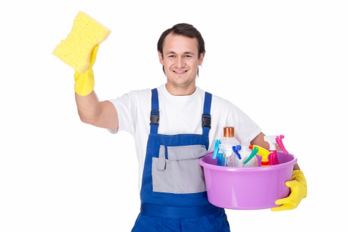 Professional move out cleaning in a Bow apartment kitchen