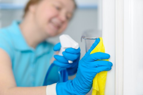Professional cleaning of tiled flooring in a Bow home