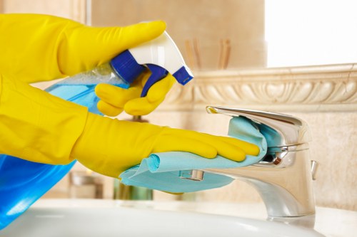 Upholstery cleaning process for a fabric sofa in Bow