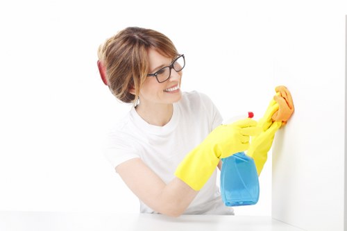 Preparation checklist scene for a Bow commercial cleaning service