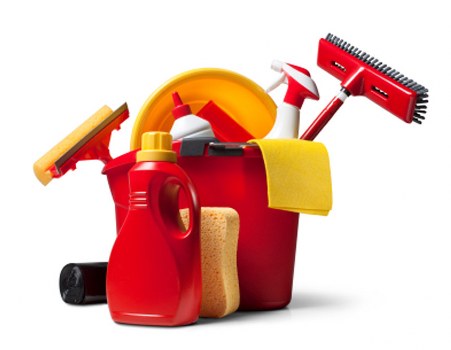 Professional cleaner maintaining hygiene in a shared area